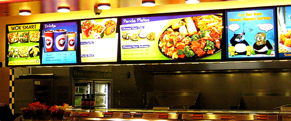 caissons lumineux pour restaurants