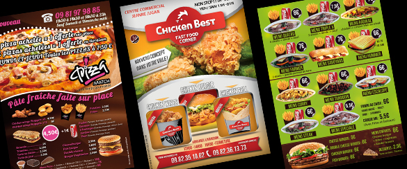 flyers brochures prospectus pour restaurants