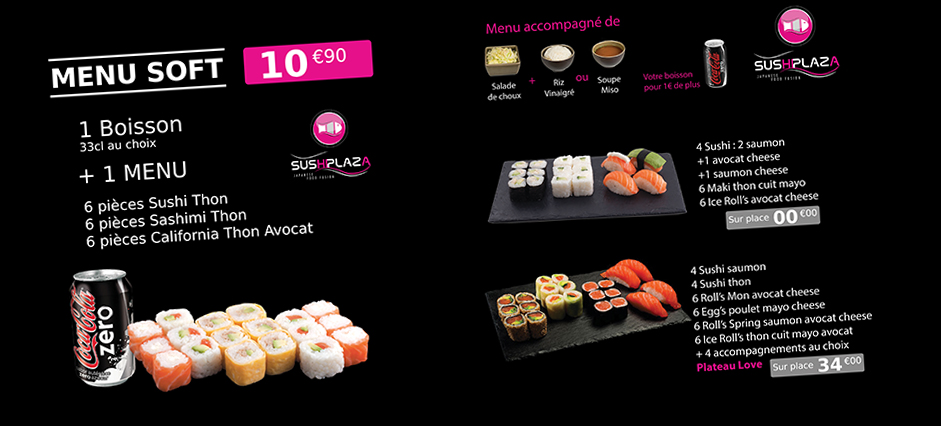 Menu board sushis